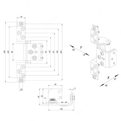 Петля скрытой установки FUARO HH-120 для металлических дверей Оптом и розница