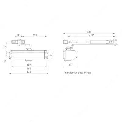  Доводчик дверной Ajax DCTR15-60 от 15 до 60 кг - 