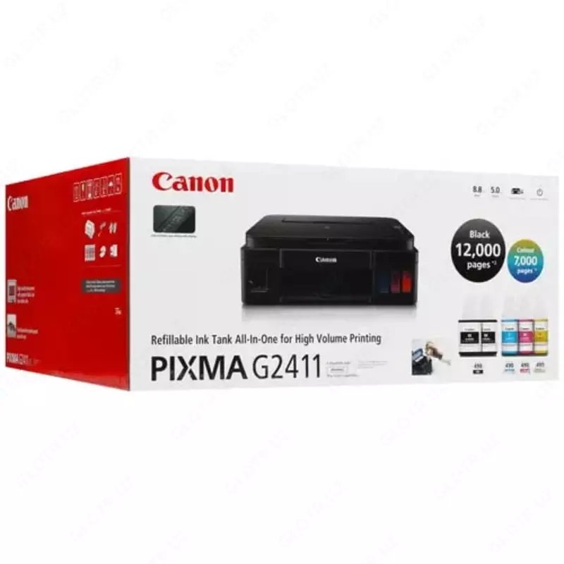 Inkjet MFP "Canon PIXMA G2411", A4, 4 rang (Art. - is-1414) Qora
