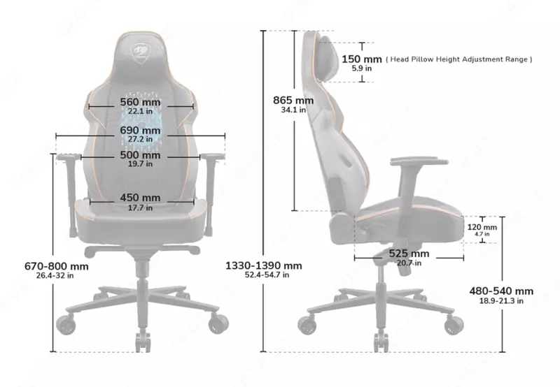 Кресло игровое Cougar NxSys Aero