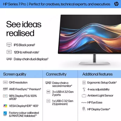 Монитор HP S7 Pro 727pq IPS QHD 100Hz HDMI+DP+TypeC.