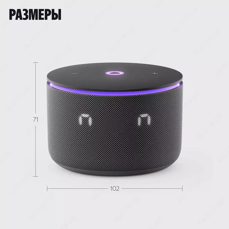 Yandex Stansiya Mini 3 Pro Qora Alisa bilan ixcham aqlli karnay