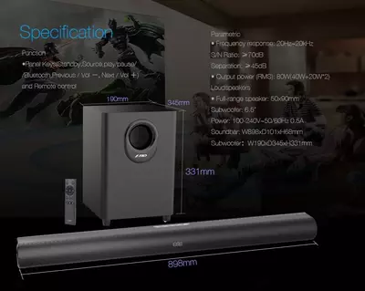 Мультимедийная акустика Fenda HT-330 (USB) мощная саундбар-система с сабвуфером для телевизора и домашнего кинотеатра