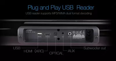 Мультимедийная акустика Fenda HT-330 (USB) мощная саундбар-система с сабвуфером для телевизора и домашнего кинотеатра
