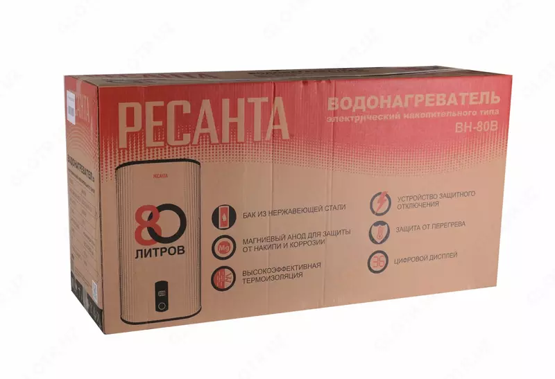 Электрический накопительный водонагреватель "Ресанта" ВН-80В (74/5/3) GC RESANTA