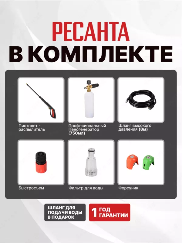  Универсальная мойка высокого давления Ресанта МР-200П (70/8/22) АКЦИЯ! - 
