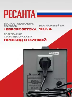  Стабилизатор напряжения Ресанта АСН-2000/1-Ц (63/6/4) GC RESANTA
