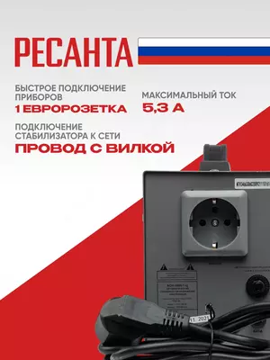  Стабилизатор напряжения Ресанта АСН-1 000/1-Ц (63/6/2) GC RESANTA