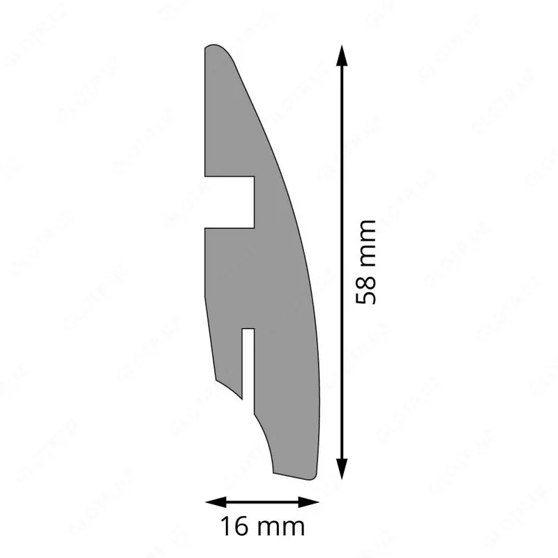 Плинтус ELESGO - коллекция HDM 58/16/2600 ( Германия ) Только в розницу