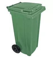 Plastik chiqindi idishi  Qoplama: galvanizli; primer-emal; polimer-chang  Biriktirish usuli: gildiraklar bilan; evro kancasi bilan