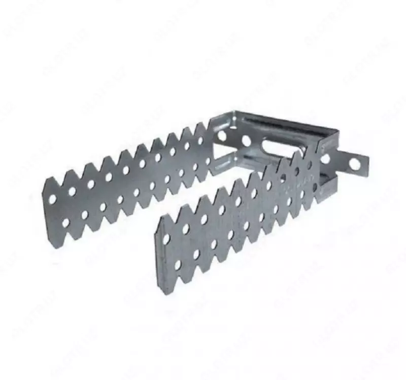 Mahkamlash uchun teshiklari bolgan metall profil  Hajmi: 60x27; 275x30; 295x30... mm  s= 0 5-1 mm  Material: polat  Qoplama: qoplamasiz