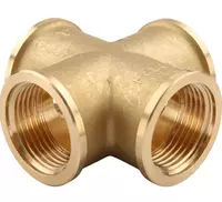 Крестовина латунная разнопроходная  D1= 15-26 мм  D2= 1-25 мм  Соединение: внутренняя резьба; муфтовое; резьбовое...  Вид: двухплоскостная