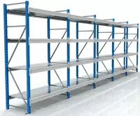 Стеллаж металлический 5 полок  h= 1000-13500 мм  Ширина: 300-1250 мм  L= 700-7400 мм  Вид: мезонинные; полочные; архивные...  Покрытие: полимерно-порошковое...