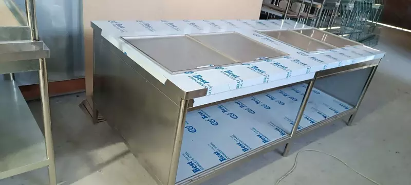 Стол-купе из нержавеющей стали с полкой - 8 000 000 сум