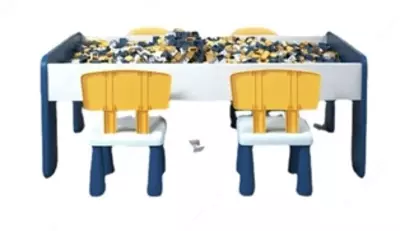 Лего стол с 2-м стульям (106шт кирпичи+200шт блоков +500шт пластин+148 плиты) JMS 252