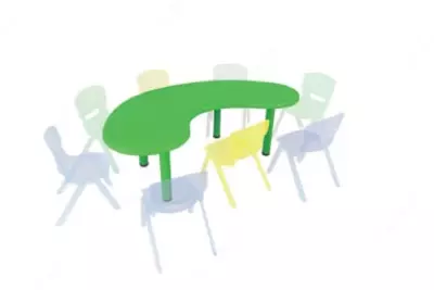 Детский стол полумесячный