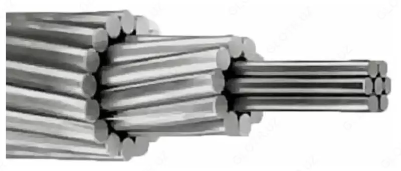 Yalang‘och (izolyatsiyasiz) po‘lat yadroli alyuminiy kabel AS (25/4.2 – 600/79 mm) GOST 839-80.