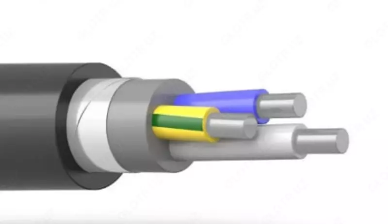 Kuchli zirhli alyuminiy kabel AVBbShv (3x2,5(ozh)-1 - 3x50(ozh)-1)