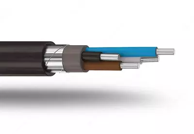 Силовой бронированный алюминиевый кабель АВБбШвнг 3х4+1х2,5(ож)-1
