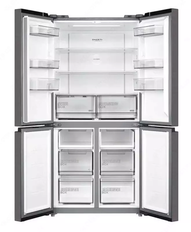  Inverter Refrigerator Midea Model MDRF632FGF28 Och qora 424 liters Inverter Midea muzlatgichlari