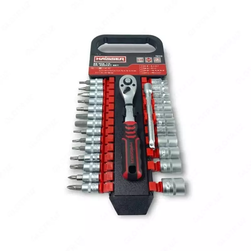 Набор бит и торцевых насадок (4-13 мм) с трещоткой 72 зуба - 145 000 сум