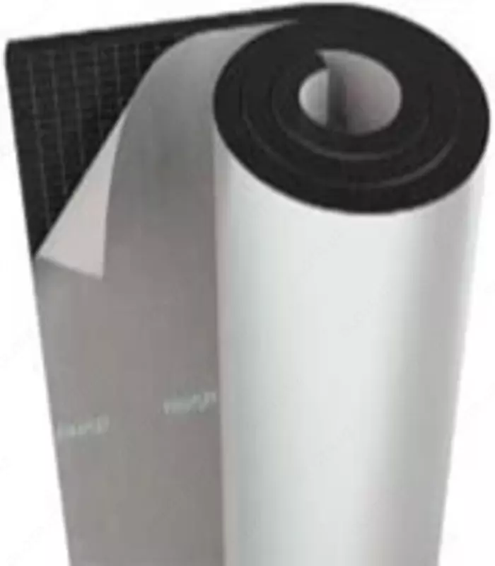 Термоизоляционный алюминиево-фольгированный рулон из вспененного каучука "13 х 1000 AF KY" (14 м2) Самоклеящийся