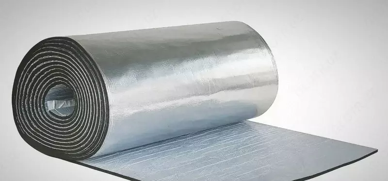 Термоизоляционный алюминиево-фольгированный рулон из вспененного каучука "19 х 1200 AF KY" (12 м2) Самоклеящийся - 121 648.6 сум