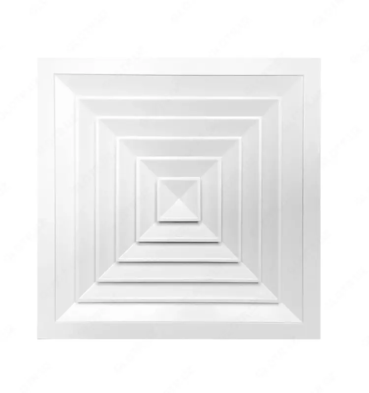 Shiftning kvadrat diffuzeri (anemostat) "Menfez" 450 x 450 mm (Metal)