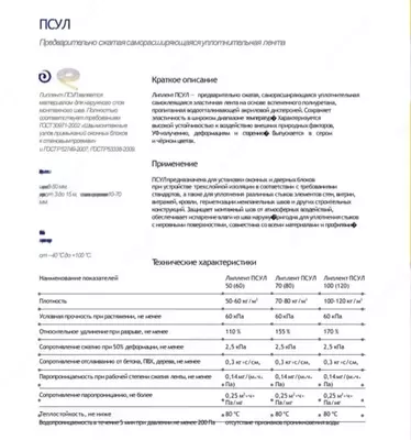 Липлент-ПСУЛ материал для заполнения между тех.проемов Только оптом