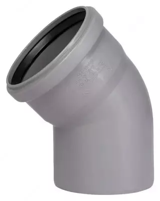 Отвод ПП для внутренней канализации 45° "OSTENDORF" Ду 110 (Россия) Серый - Цена по запросу