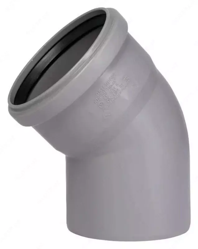Ichki kanalizatsiya uchun PP chiqishi 45° "OSTENDORF" DN 110 (Rossiya) Kulrang - по запросу