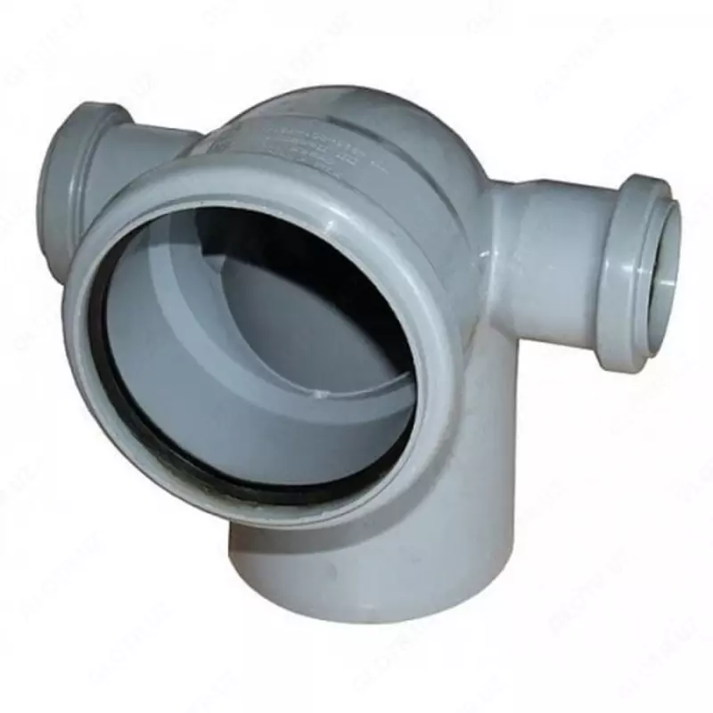 Ichki kanalizatsiya uchun birlashtirilgan PP chiqishi 87° OSTENDORF DN 110x50 (Rossiya) Kulrang