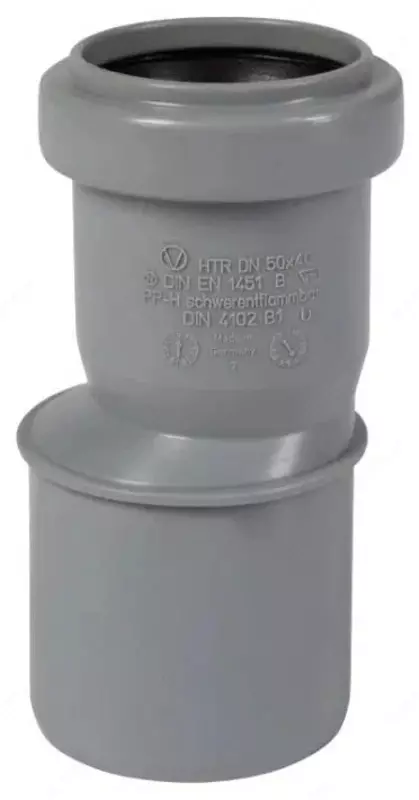  Редукция (переходник) ПП для внутренней канализации OSTENDORF Ду 50х40 (Россия) Серый - 