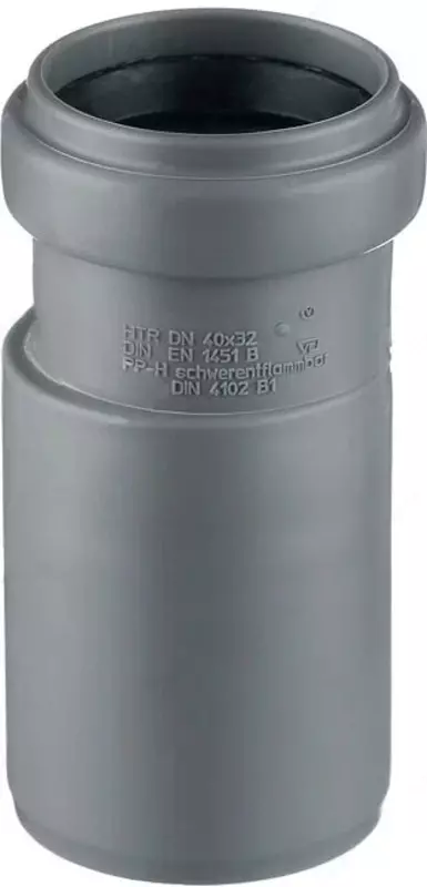  Редукция (переходник) ПП для внутренней канализации OSTENDORF Ду 40х32 (Германия) Серый - 