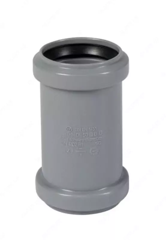 Двойная муфта ПП для внутренней канализации OSTENDORF Ду 50 (Россия) Серая
