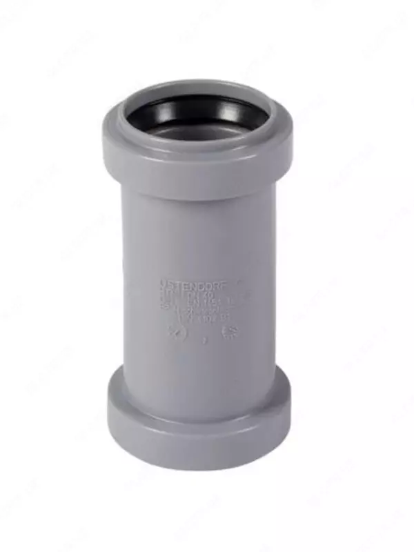 Двойная муфта ПП для внутренней канализации OSTENDORF Ду 40 (Германия) Серая