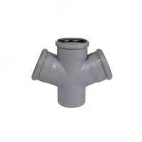 Крестовина ПП для внутренней канализации 45° OSTENDORF Ду 50х50х50 (Россия) Серая