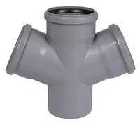  Крестовина ПП для внутренней канализации 45° OSTENDORF Ду 50х50х50 (Россия) Серая - 