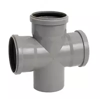 Крестовина ПП для внутренней канализации 87° OSTENDORF Ду 110х110х110 (Россия) Серая