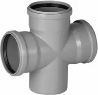  Крестовина ПП для внутренней канализации 87° OSTENDORF Ду 110х110х110 (Россия) Серая - 