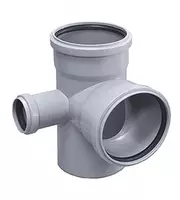 Двухплоскостная левая Крестовина ПП для внутренней канализации 87° OSTENDORF Ду 110х110х50 (Россия) Серая