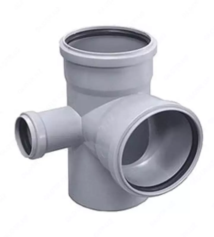 Двухплоскостная левая Крестовина ПП для внутренней канализации 87° OSTENDORF Ду 110х110х50 (Россия) Серая