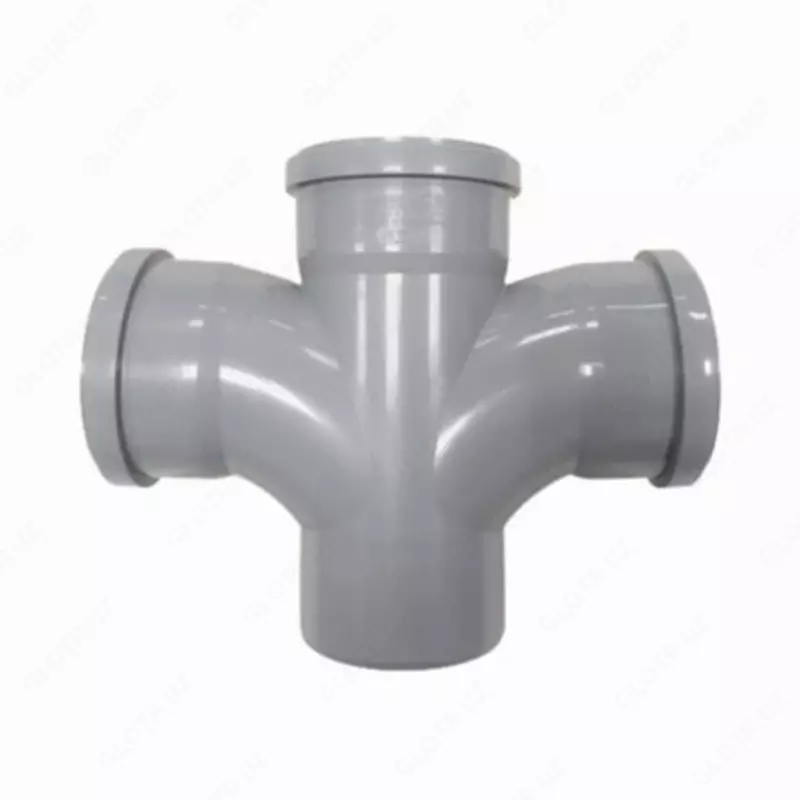 Двухплоскостная Крестовина ПП для внутренней канализации 87° OSTENDORF Ду 110х110х110 (Германия) Серая