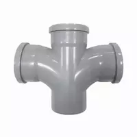 Двухплоскостная Крестовина ПП для внутренней канализации 87° OSTENDORF Ду 110х110х110 (Германия) Серая