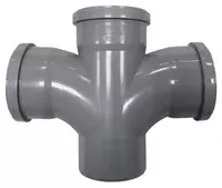  Двухплоскостная Крестовина ПП для внутренней канализации 87° OSTENDORF Ду 110х110х110 (Германия) Серая - 