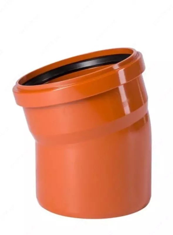 Отвод ПВХ для наружной канализации 15° OSTENDORF Ду 160 (Германия) Оранжевый