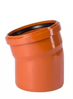 Отвод ПВХ для наружной канализации 15° OSTENDORF Ду 160 (Германия) Оранжевый