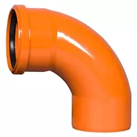 Радиальный Отвод ПВХ для наружной канализации 87° OSTENDORF Ду 110 (Германия) Оранжевый
