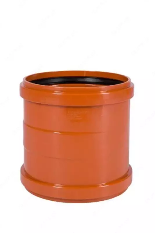 Двойная муфта ПВХ для наружной канализации OSTENDORF Ду 200 (Германия) Оранжевая