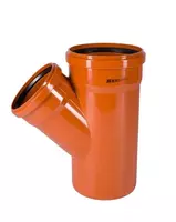 Тройник ПВХ для наружной канализации 45° OSTENDORF Ду 200х160 (Германия) Оранжевый